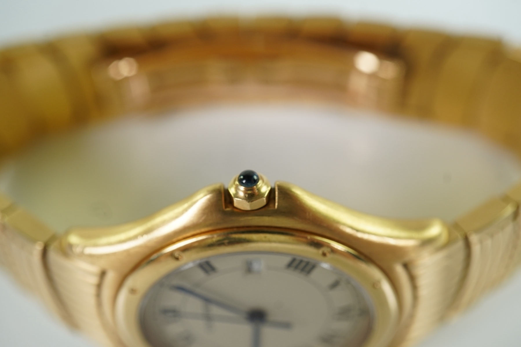 A gentleman's late 20th century 18k gold Cartier Cougar quartz wrist watch